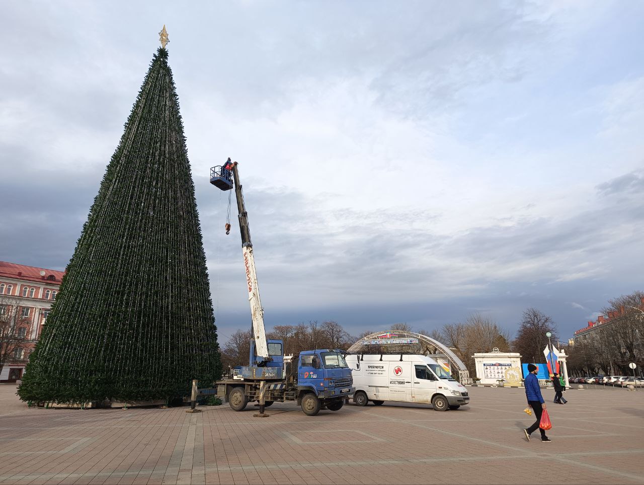 В Армавире на главной площади установят новую 25-метровую ель со световыми  композициями