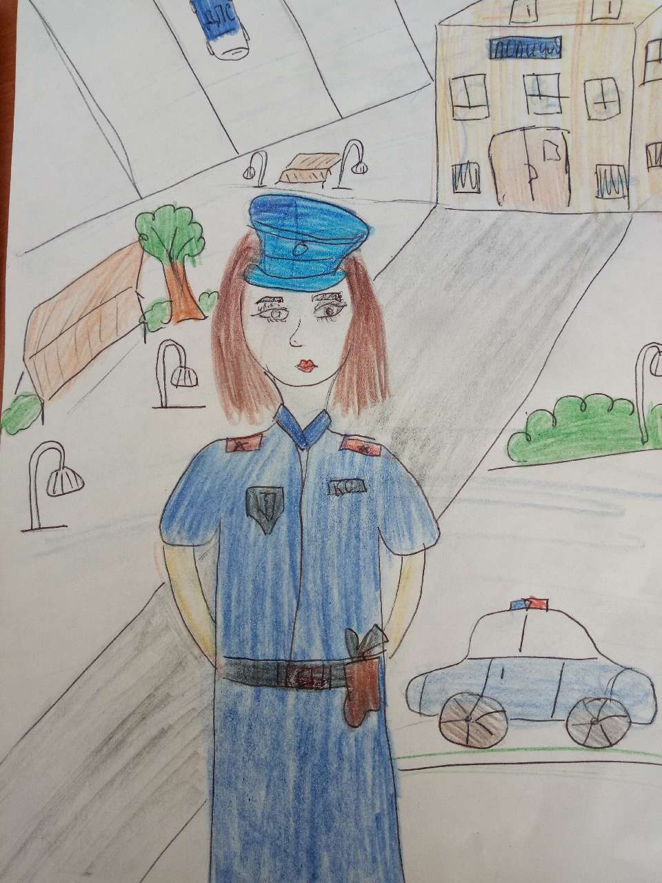 Моя мама полицейский рисунки на конкурс