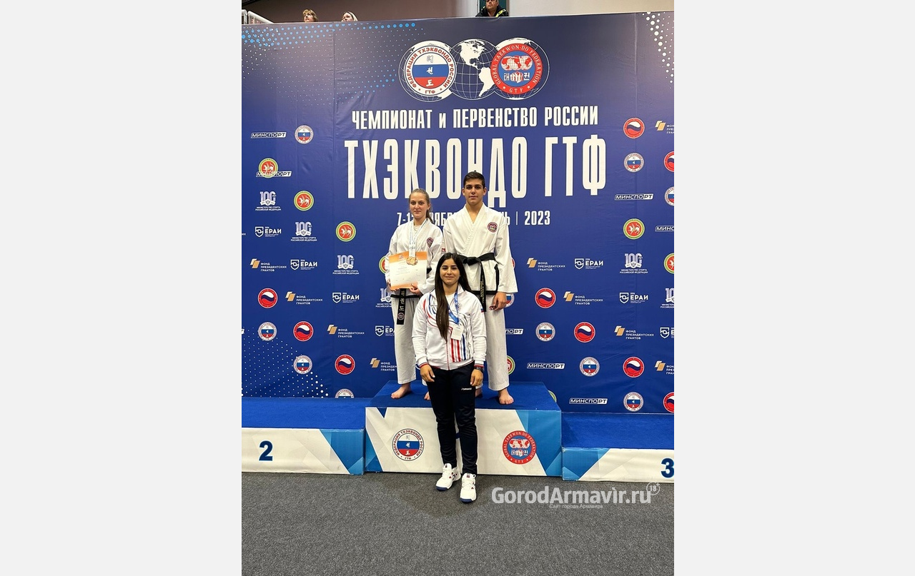 Три медали привезли спортсмены Армавира с чемпионата и Первенства РФ по тхэквондо ГТФ 