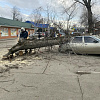 Деревья упали на несколько машин в Армавире во время ураганного ветра 