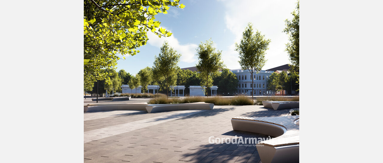 Сухой фонтан и зеленые островки: в Армавире готов новый образ центральной площади 