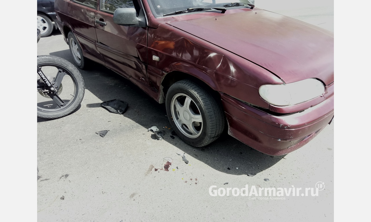 В Армавире во время ДТП пострадал 30-летний мотоциклист 